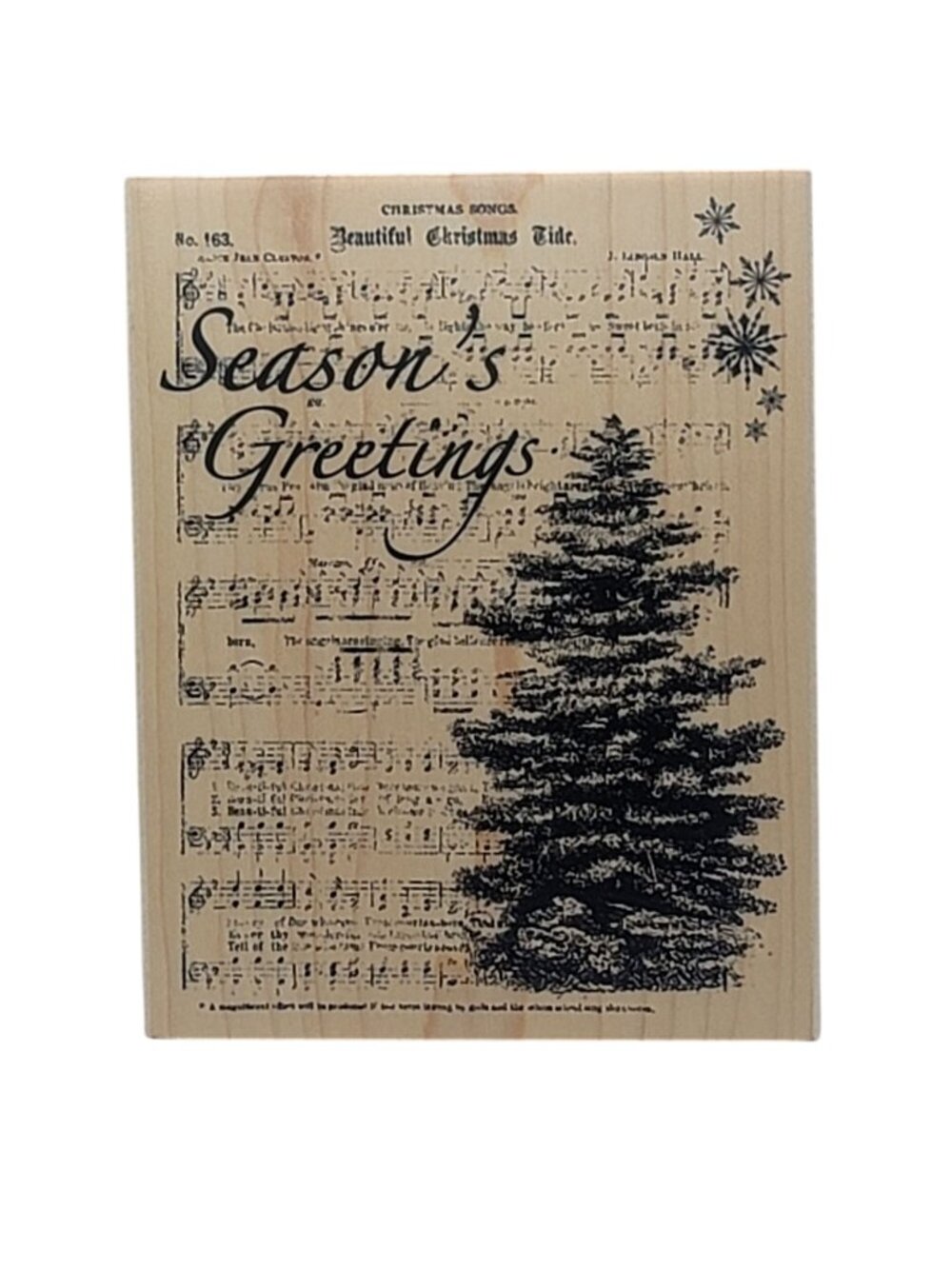 Seasons Greetings Recollections Christmas Tree Wood Stamp Rubber Craft Tool New